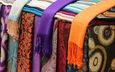 разноцветные, ткань, платок, шарф, шарфы, платки