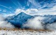 небо, облака, снег, природа, зима, пейзаж, гора, плато, альпы