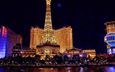 ночь, казино, париж, архитектура, памятник, лас-вегас, освещение