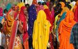 люди, женщины, индия, сари, традиционная одежда