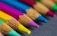 макро, фон, разноцветные, цвет, карандаши, цветные карандаши
