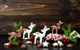 олени, рождество, шоколад, сладкое, печенье