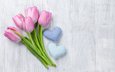 цветы, букет, тюльпаны, сердечки, evgeny karandaev
