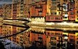 отражение, мост, италия, флоренция, река арно