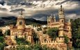 небо, замок, испания, растительность, castillo de colomares, замок коломарес