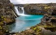 скалы, камни, водопад, исландия, sigoldufoss, водопад сиголдуфосс