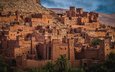 развалины, город, старый город, марокко, айт-бен-хадду