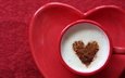 кофе, сердце, любовь, блюдце, чашка
