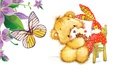 арт, настроение, бабочка, мишка, игрушка, малыш, подарок, праздник, день рождения, зайчик, пирожное, стульчик, детская, кексик