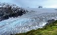 горы, снег, природа, лёд, аляска, фьорд