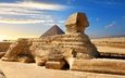 небо, облака, солнце, пустыня, пирамида, египет, всадники, сфинкс, cairo, great sphinx of giza