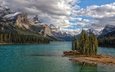 озеро, горы, природа, пейзаж, канада, альберта, национальный парк джаспер, maligne lake