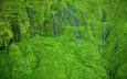 природа, склон, водопады, гаваи, мауи, wall of tears' waterfalls