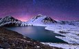 ночь, озеро, горы, природа, зима, пейзаж, звезды, fabio antenore