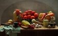 кухня, овощи, помидоры, натюрморт, перец, чеснок, специи