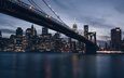 мост, город, сша, нью-йорк, манхэттен, бруклинский мост