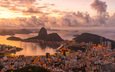 пейзаж, панорама, город, бразилия, рио-де-жанейро, де