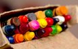 разноцветные, карандаши, цветные, мелки, восковые карандаши