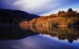 небо, деревья, вода, озеро, природа, лес, отражение, пейзаж, осень, шотландия