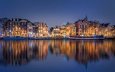отражение, город, канал, нидерланды, амстердам, голландия