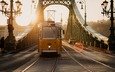 мост, город, трамвай, венгрия, будапешт