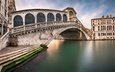 панорама, венеция, канал, италия, cityscape, rialto bridge, san bartolomeo church