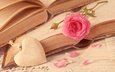 цветок, роза, лепестки, книги, сердце, любовь, романтика
