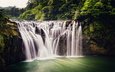 природа, лес, водопад, тайвань, джунгли, shifen waterfall