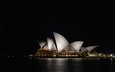 ночь, архитектура, сидней, австралия, сиднейский оперный театр