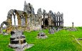 трава, руины, англия, северный йоркшир, аббатство, аббатство уитби