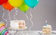 свечи, украшения, воздушные шары, праздник, сладкое, день рождения, торт, десерт