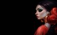 арт, девушка, профиль, макияж, закрытые глаза, танцовщица, daniel orive, rocio de flamenco
