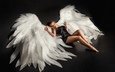 девушка, поза, крылья, ангел