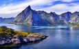 озеро, горы, норвегия