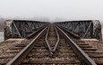 железная дорога, туман, мост, как, во