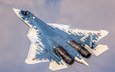 небо, многоцелевой истребитель, истребитель пятого поколения, вкс россии, су-57