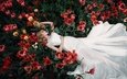 цветы, девушка, лежит, модель, тюльпаны, белое платье, ilya novitsky, илья новицкий