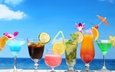 небо, напиток, море, пляж, лето, фрукты, коктейль, коктейли, тропики