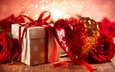 новый год, розы, сердечко, блеск, букет, подарок, рождество, красная роза, день святого валентина, романтические, любовь сердце