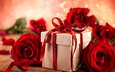 цветы, розы, красные, букет, подарок, праздник
