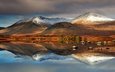 озеро, горы, природа, отражение, шотландия