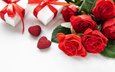 розы, подарки, красные, сердечки, день валентина, olena rudo
