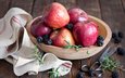 фрукты, яблоки, ягоды, салфетка, ножницы, натюрморт, ежевика