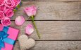 розы, лепестки, сердце, любовь, розовый, подарок, день святого валентина, сладкий, романтический
