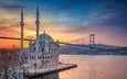 мост, турция, мечеть, стамбул, босфор, мечеть ортакей