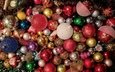 новый год, шары, зима, разноцветные, шарики, игрушки, праздник, рождество, шишки, елочные украшения, мишура, разные