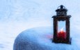 снег, новый год, зима, фонарь, стекло, свеча, праздник, рождество, подсвечник, светлый фон, новогодний, снегопад, новогодние украшения, фонарик