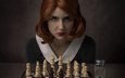 девушка, шахматы