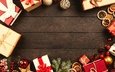 новый год, доски, праздник, рождество, коробки, новогодние украшения, новогодние декорации