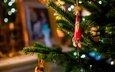 новый год, елка, хвоя, ветки, праздник, рождество, елочные игрушки, огоньки, санта клаус
